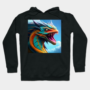 Gold and Cyan Dragon Serpent Hoodie